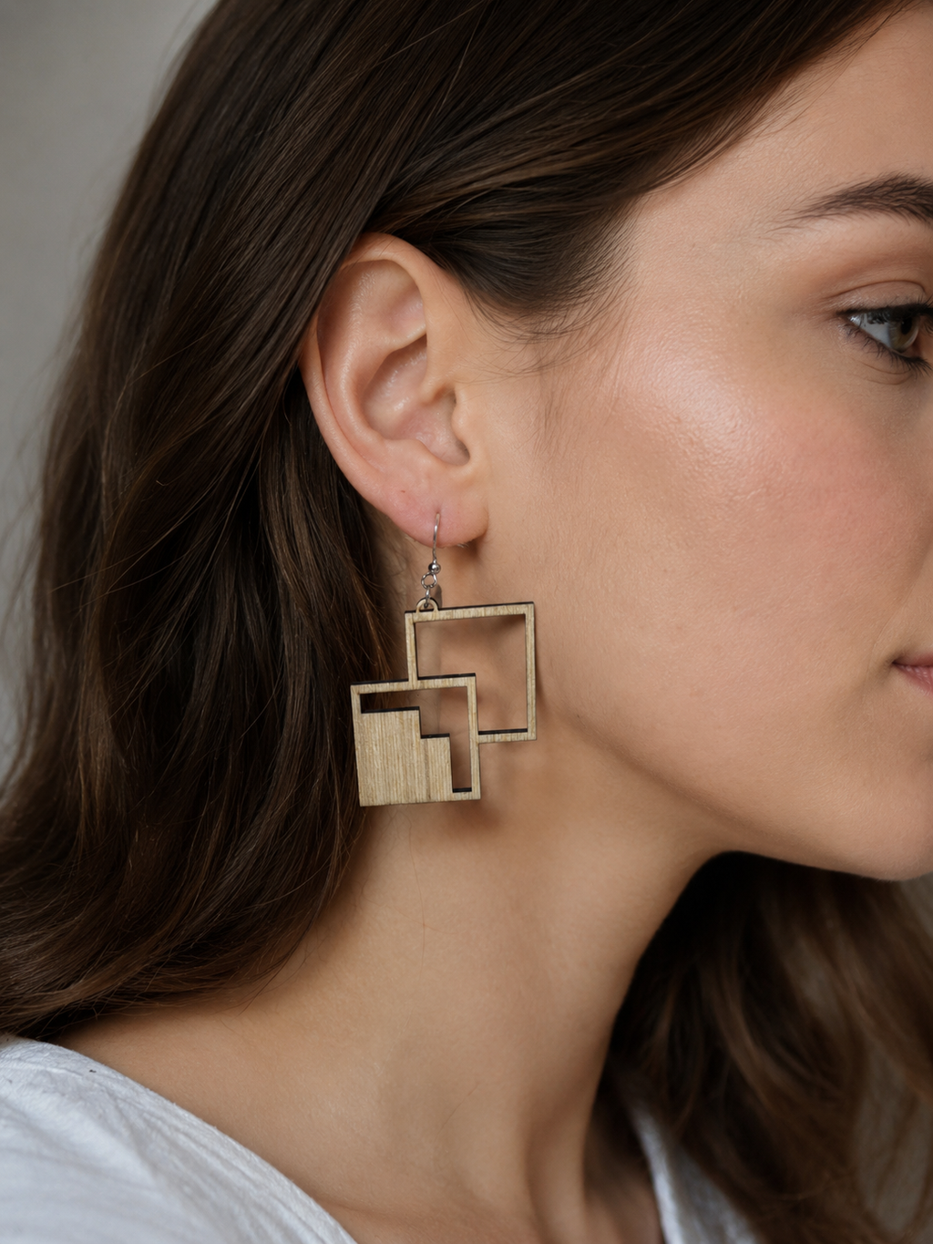 Boucles d’oreilles géométriques Carré