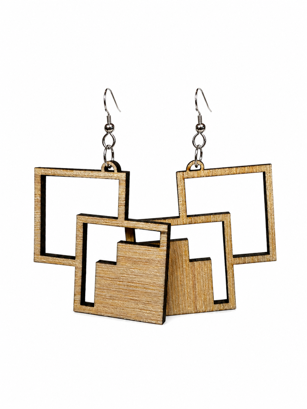 Boucles d’oreilles géométriques Carré